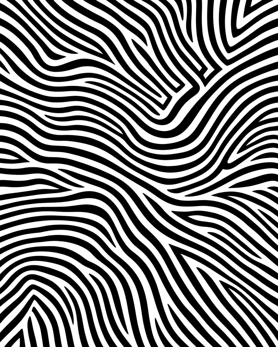 Monochrome Abstract Zebra Stripe Floor Covering Rug