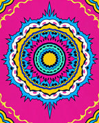 Vibrant Pink Medallion Sunburst Rug