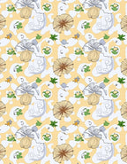 Whimsical Yellow Floral Mushroom Sky Rug