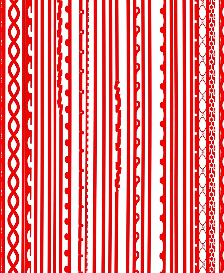 Crimson Vertical Border Medley Rug