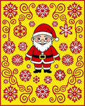 Jolly Santa Claus Red Snowflake Garland Rug