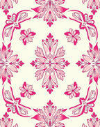 Fuchsia Floral Blossom Mandala Rug