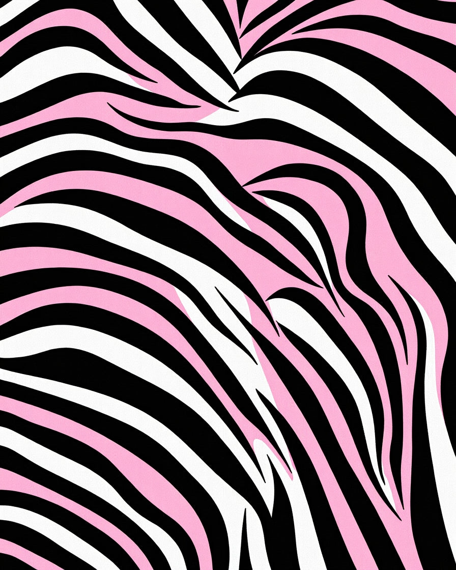 Pink Black White Zebra Stripe Rug