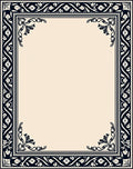 Ornate Navy Classic Floral Border Rug