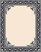 Ornate Navy Classic Floral Border Rug