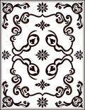 Ornate Dark Brown Floral Vine Rug