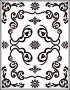 Ornate Dark Brown Floral Vine Rug