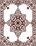 Classic Brown Medallion Border Rug