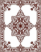 Classic Brown Medallion Border Rug