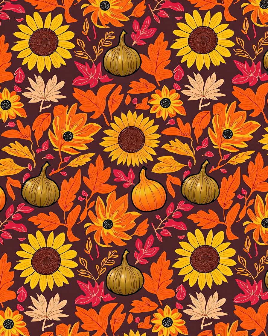 Autumn Harvest Sunflower Fig Botanical Rug
