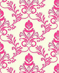 Vibrant Pink Floral Damask Rug