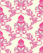 Vibrant Pink Floral Damask Rug