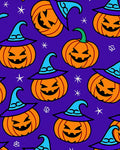 Spooky Orange Jack-o-Lantern Witch Hat Rug