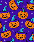 Spooky Orange Jack-o-Lantern Witch Hat Rug