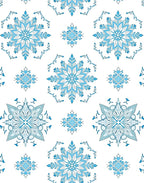 Ice Blue Snowflake Medallion Square Rug