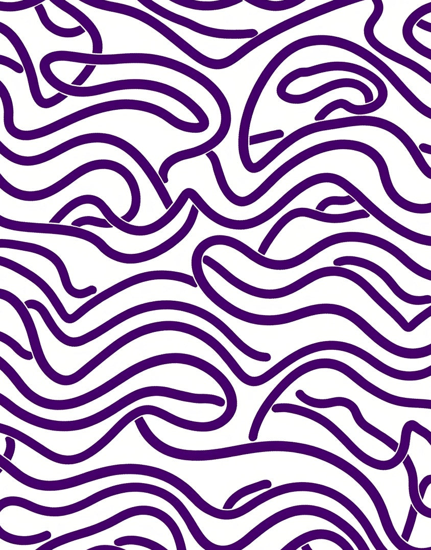 Deep Purple Wavy Lines Abstract Rug