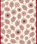 Crimson Feather and Flower Collage Rug