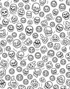 Whimsical Black White Skull Scatter Rug