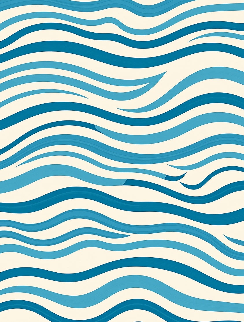 Oceana Blue Wave Ribbons Rug