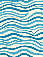 Oceana Blue Wave Ribbons Rug