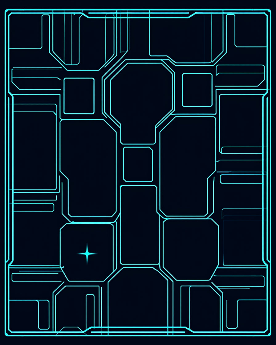 Sci-Fi Neon Circuit Board Rug