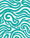 Teal Abstract Swirl Wave Rug