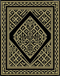 Geometric Gold Abstract Black Medallion Rug