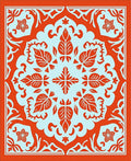 Vibrant Orange Floral Medallion Rug