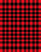 Classic Red Black Checkered Grid Rug