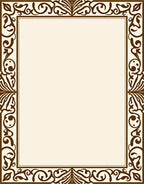Brown Floral Scroll Frame Rug