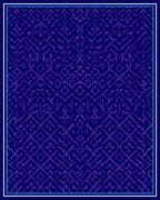 Deep Indigo Purple Geometric Lattice Rug