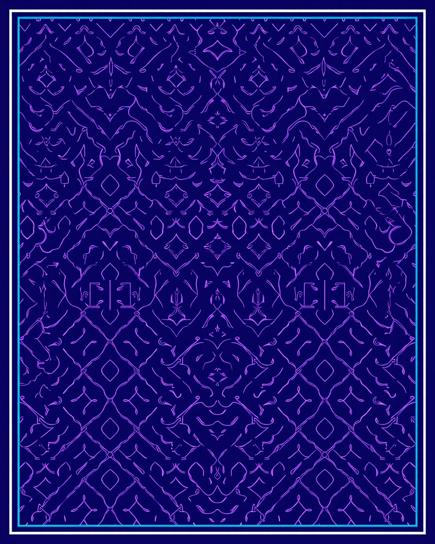 Deep Indigo Purple Geometric Lattice Rug