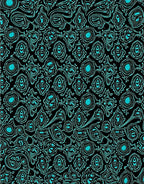 Turquoise Abstract Organic Swirls Rug