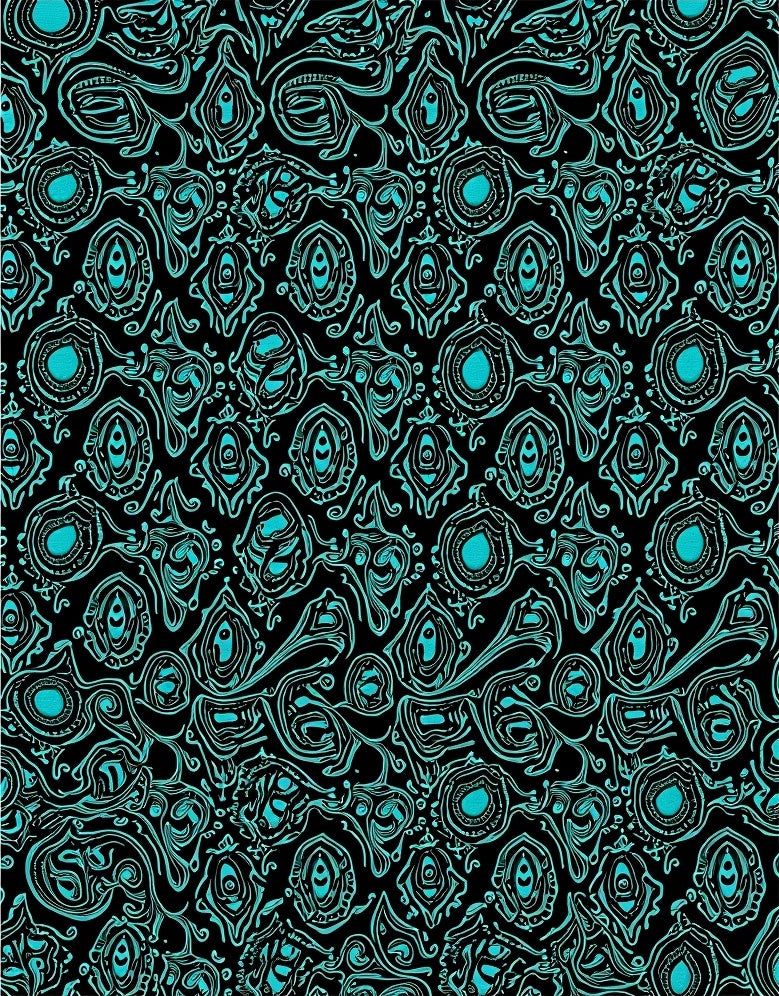 Turquoise Abstract Organic Swirls Rug