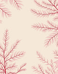 Crimson Leafy Branches On Cream Rug