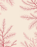Crimson Leafy Branches On Cream Rug