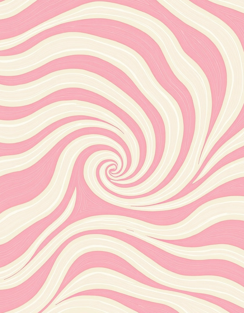 Sweet Pink Swirl Candy Stripes Rug