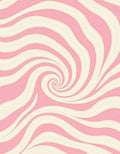 Sweet Pink Swirl Candy Stripes Rug