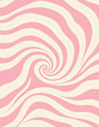 Sweet Pink Swirl Candy Stripes Rug