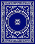 Deep Blue White Floral Medallion Arch Rug