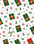 Green Red Gifting Snowflakes Foliage Rug