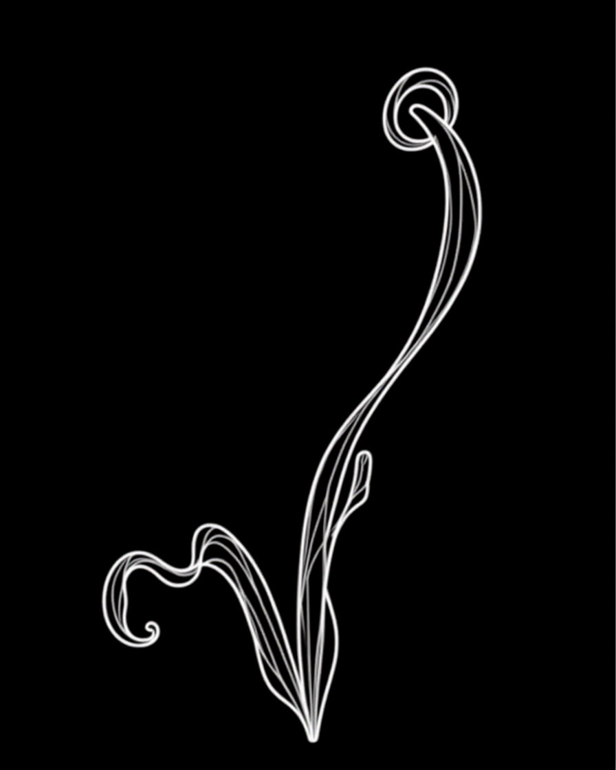 White Swirling Vine Abstract Rug