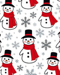 Festive Snowman Red Scarf Snowfall Rug