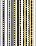 Black White Gold Geometric Stripe Rug