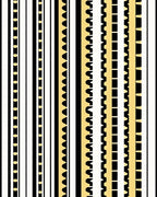 Black White Gold Geometric Stripe Rug