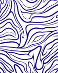 Deep Blue Wavy Stripe Abstract Rug