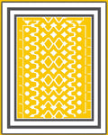 Golden Yellow Geometric Diamond Rug