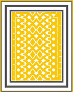 Golden Yellow Geometric Diamond Rug