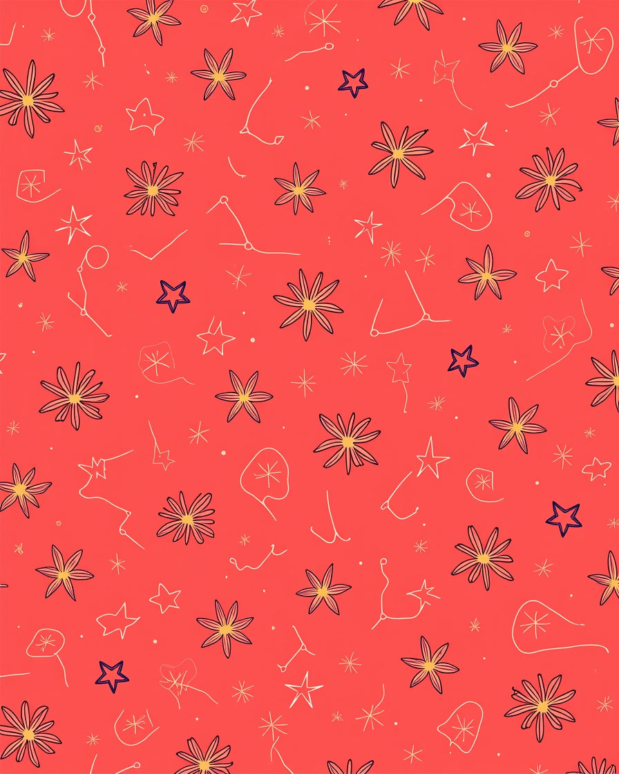 Coral Bloom Starry Night Scatter Rug