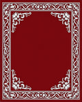 Crimson White Ornamental Border Rug